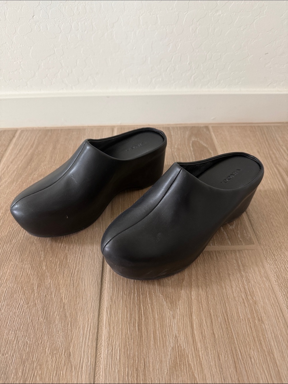 Black Vince. Platform Mule Clogs size 6